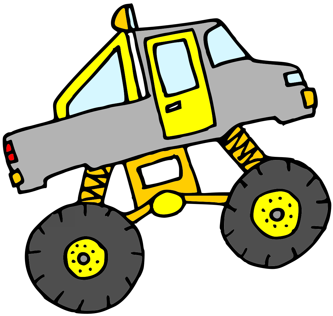 Autorská ilustrace auto Hravé stroje žluto šedé